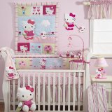 Bedtime Originals Hello Kitty and Puppy 4-Piece Baby Crib Bedding Set - Pink