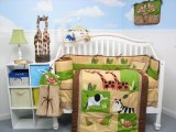 Boutique Safari Jungle Animals 10pcs Crib Bedding SET