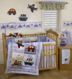 Bedtime Originals Travel Time 4-Piece Baby Crib Bedding Set - Blue