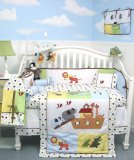 SoHo Noah Ark Baby Crib Nursery Bedding 10 Pcs SET ** Reversible Into 2 Designs !