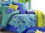 Tie-Dye Green Bedding Set 5pc Twin Teen Bed Set Comforter and Sheets
