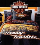 Harley Davidson Motorcycle Bedding Flames 2 Pc Twin Comforter Set