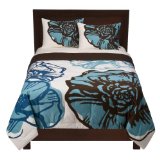 Home Floral Comforter - Aqua/ Brown