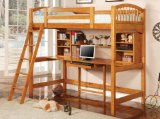 Coaster Bunk Bed and Workstation in Warm Brown Finish