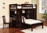 Bunk Bed - Twin / Twin Size Workstation Bunk Bed in Cappuccino - Coaster