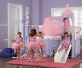 Princess Castle Twin Size Tent Bunk Bed with Slide By Powell