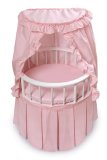 Round Doll Crib w/Canopy &amp; Bedding