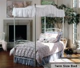 Twin Size Bed - Emily Twin Size Canopy Bed in White