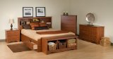 Prepac Monterey Cherry Queen Platform Storage Bed (6-drawers)