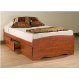 Prepac CBT-4100-2K Captain's Platform Twin Bed - Cherry