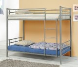 Modern Contemporary Silver Metal Twin Size Bunk Bed