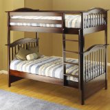 Orbelle Twin Over Twin Bunk Bed, Cherry