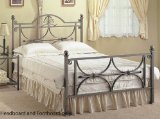 Full Size Bronze Finish Metal Bed Headboard and Footboard