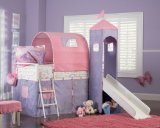 Powell Princess Castle Twin Tent Bunk Bed with Slide