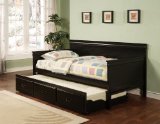 Traditional Style Black Finish Daybed with Trundle