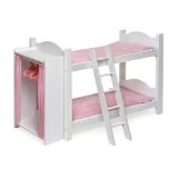 Doll Bunk Beds with Ladder and Storage Armoire