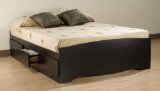 Prepac BBQ-6200-3K Captain's Platform Queen Bed - Black