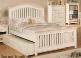 Full Size Bed with Trundle in Cream Finish