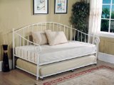 White Metal Twin Size Day Bed (Daybed) Frame with Trundle