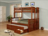 Twin/Full Size Bunk Bed with Trundle- Jake - Powell Furniture - 261-045-BBED-2