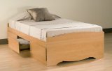 Prepac MBT-4100-2K - Maple Sonoma Captain's Platform Twin Bed..