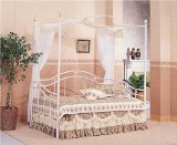 White Sweetheart Twin Canopy Day Bed With Rails