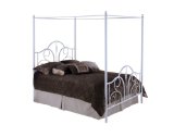Fashion Bed Group Contour Canopy Twin Bed with Frame, Matte White