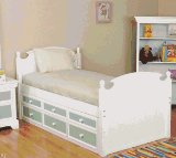 Ligo SAV011-05W ColorBox Twin Captains Bed - White