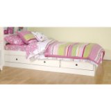 Soft White Finish Twin Captain Platform Bed