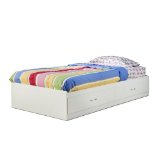 Youth Contemporary Style White Twin Size Storage Mates Bed